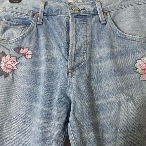 Citizens Of Humanity Emerson Embroidered High Rise boyfriend Slim Jeans 27 - Picture 4 of 16